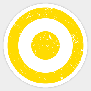 Distressed Saffron and White Roundel Sticker